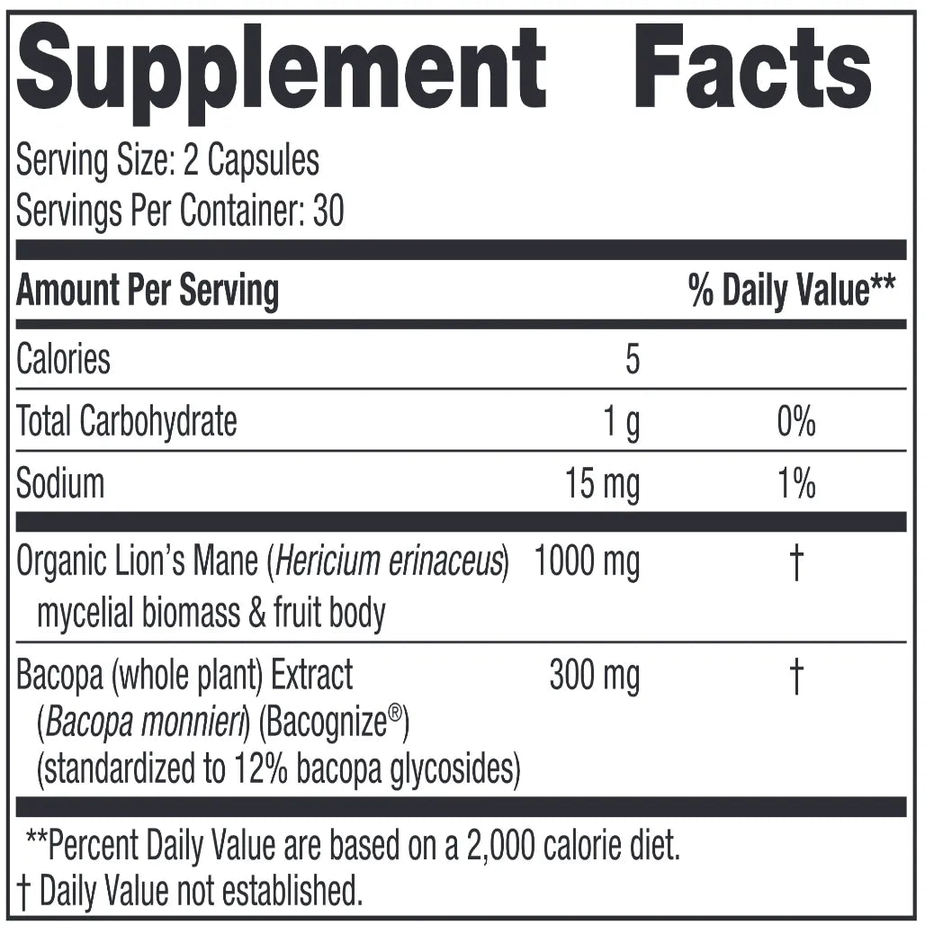 ingredients Nordic Naturals Cognition Mushroom Complex - Support Immune Health