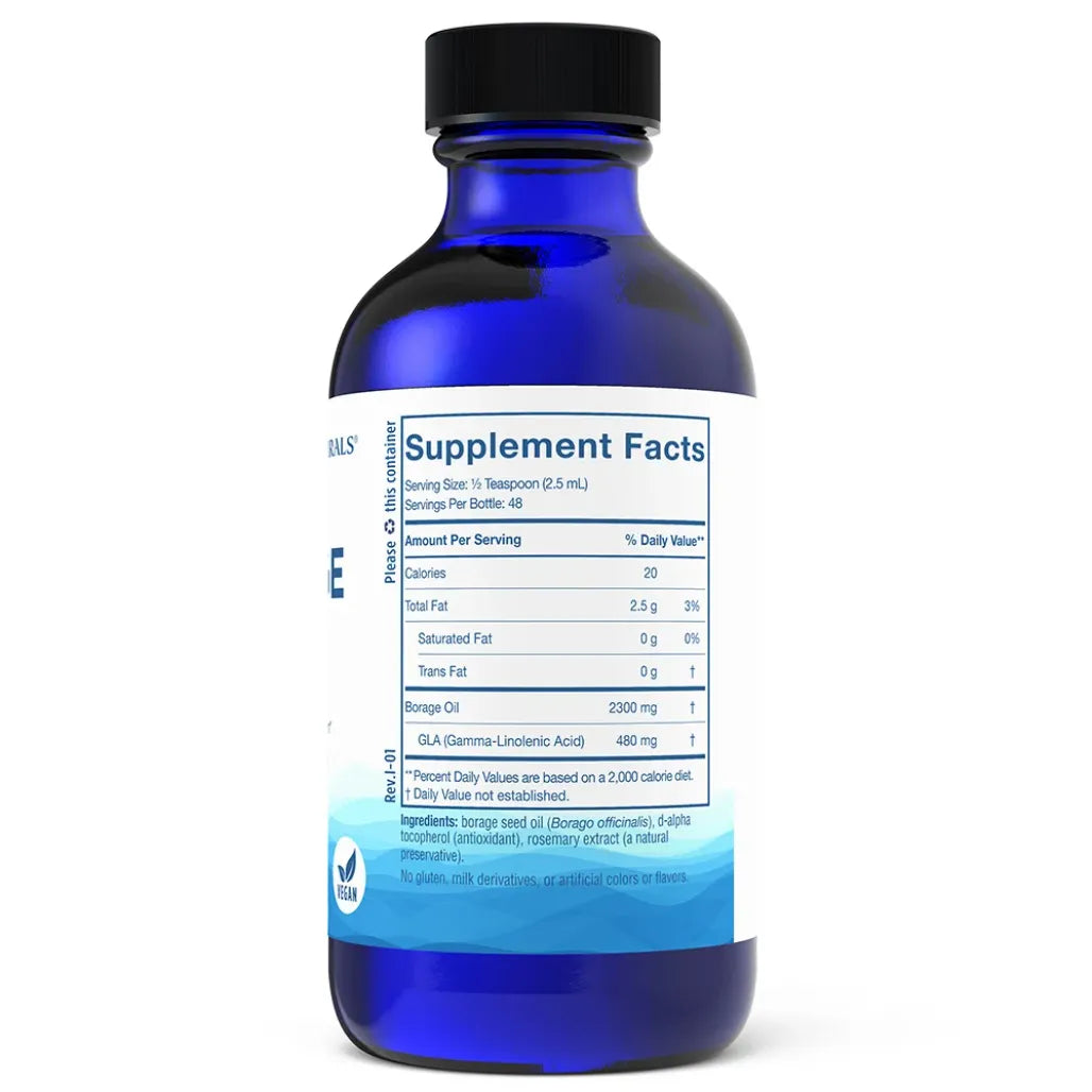 Ingredients of Nordic Beauty Borage Oil Dietary Supplement - Borage Oil 2300 mg, GLA 480 mg