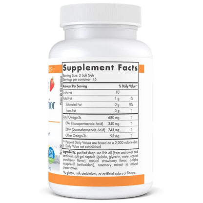 Ingredients of ProOmega Junior Dietary Supplement - Omega-3s 680 mg, EPA 340 mg, DHA 245 mg