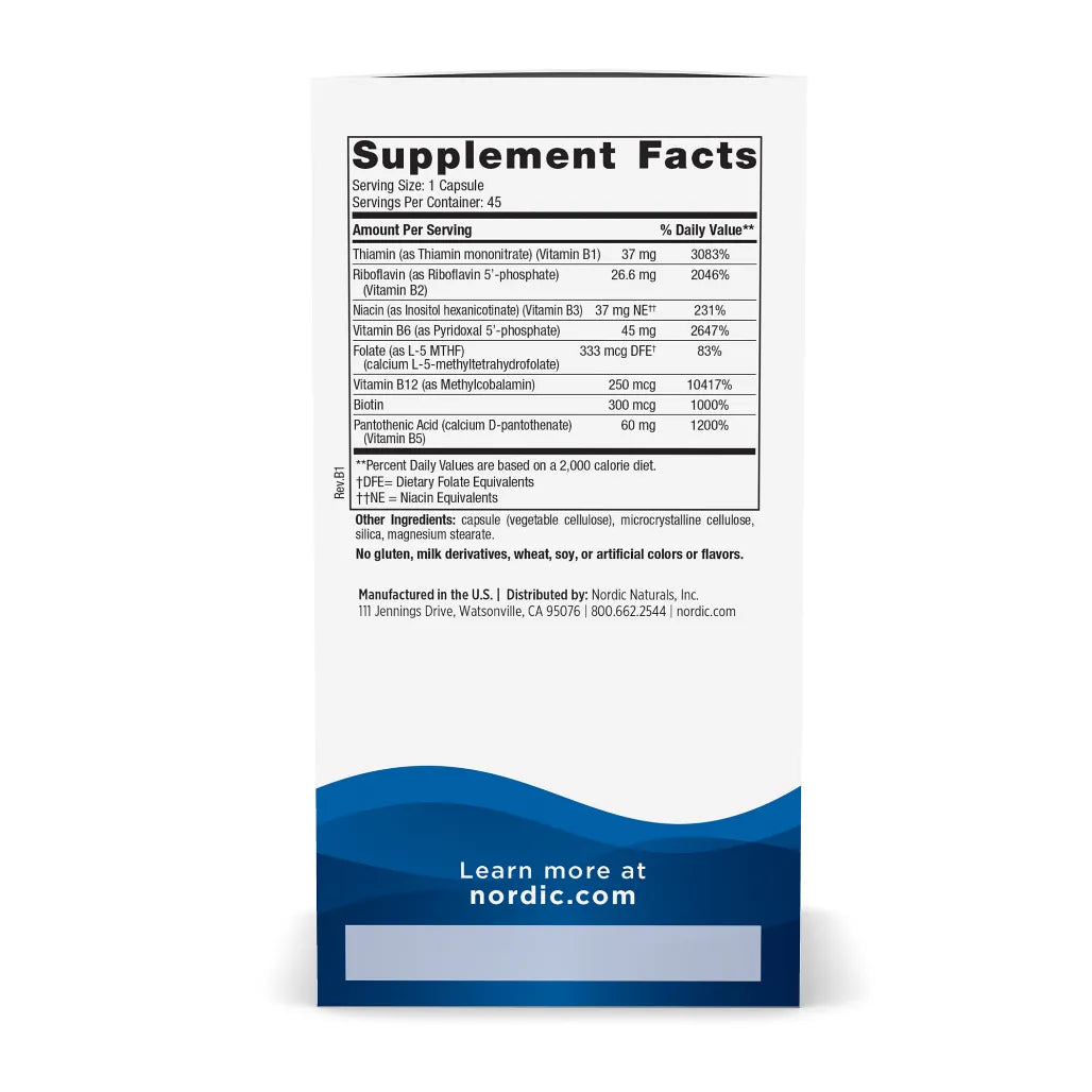 Ingredients of Vitamin B Complex Dietary Supplement - Thiamine 37 mg, Riboflavin 26.6 mg