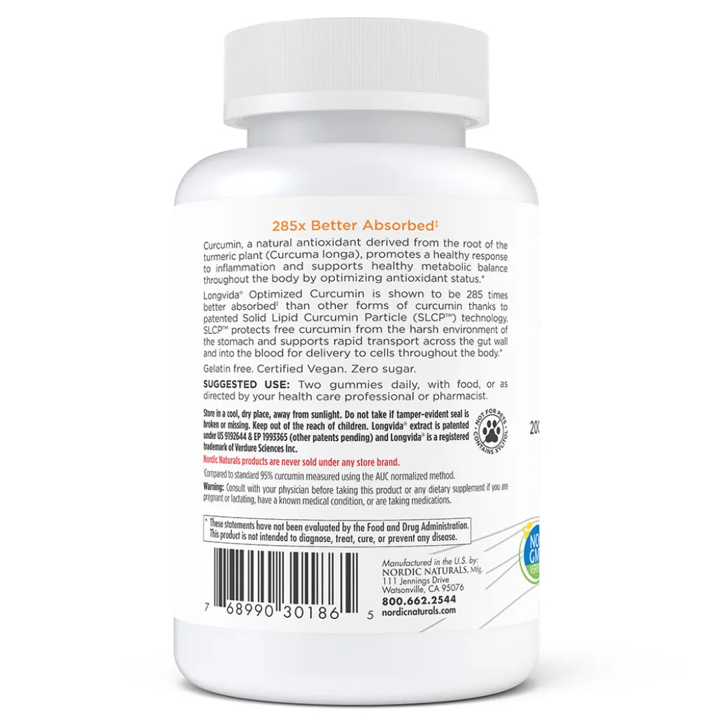 About Nordic Naturals Zero Sugar Curcumin Gummies - Support Nervous System