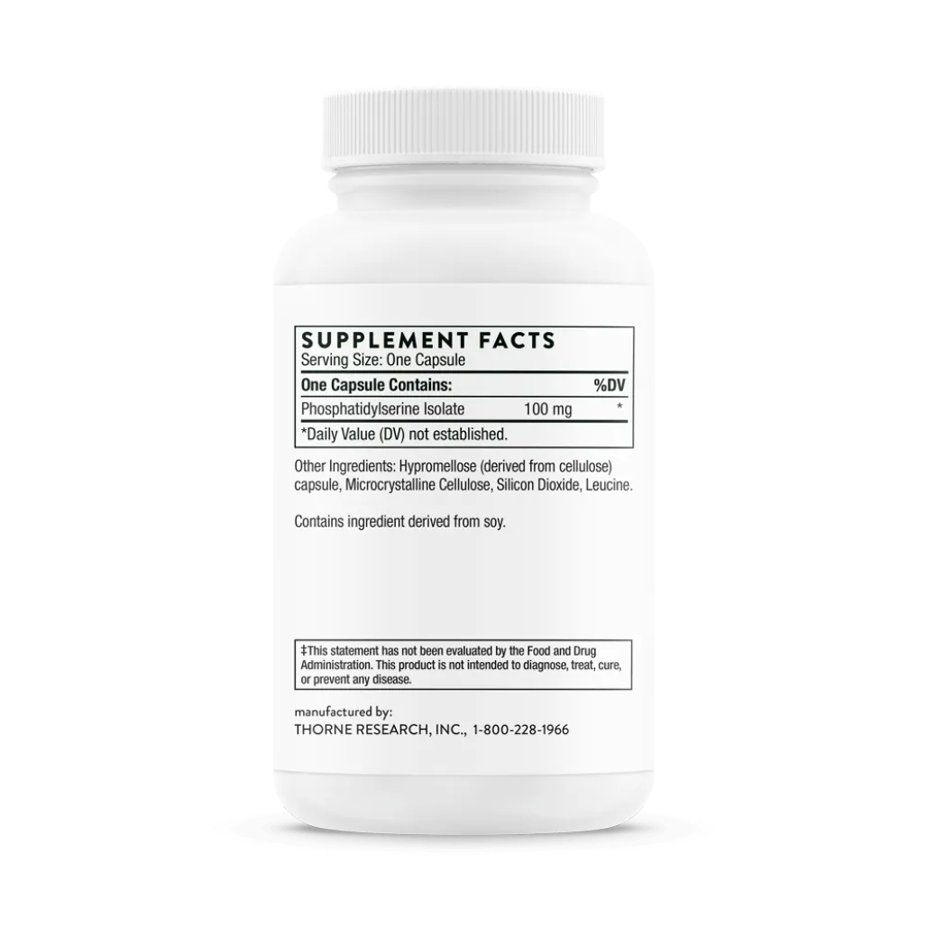 Thorne Phosphatidylserine 60 veg caps supplement facts