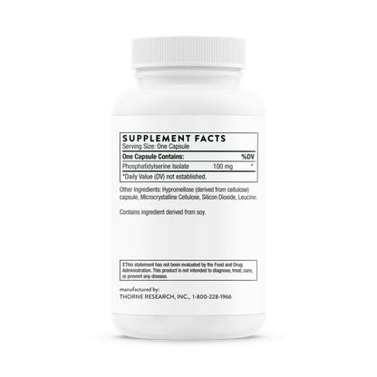 Thorne Phosphatidylserine 60 veg caps supplement facts