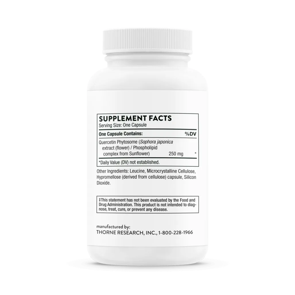 Thorne Quercetin Phytosome 60 caps supplement facts