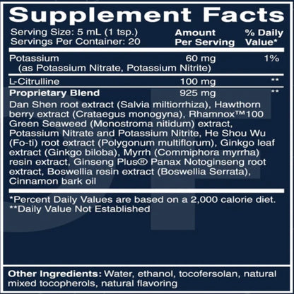 QuickSilver Scientific Cardio Elite NO and Vascular Support Formula  supplements facts