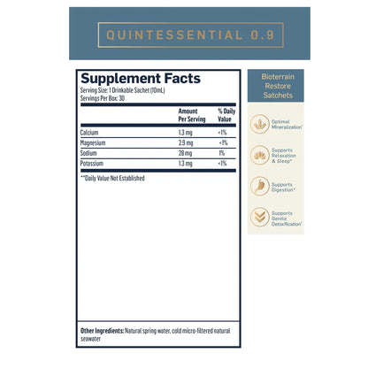 QuickSilver Scientific QuintEssential 0.9 30 sachets supplements facts