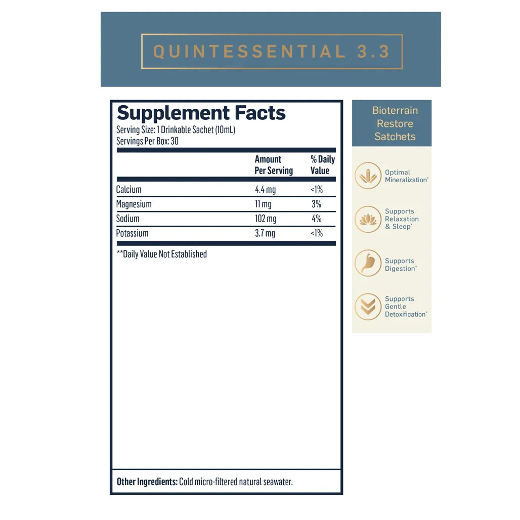 QuickSilver Scientific QuintEssential 3.3 30 sachets supplement facts