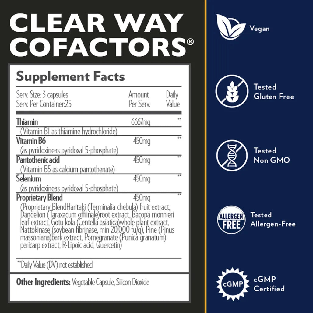 QuickSilver Scientific ClearWay Cofactors Ingredients
