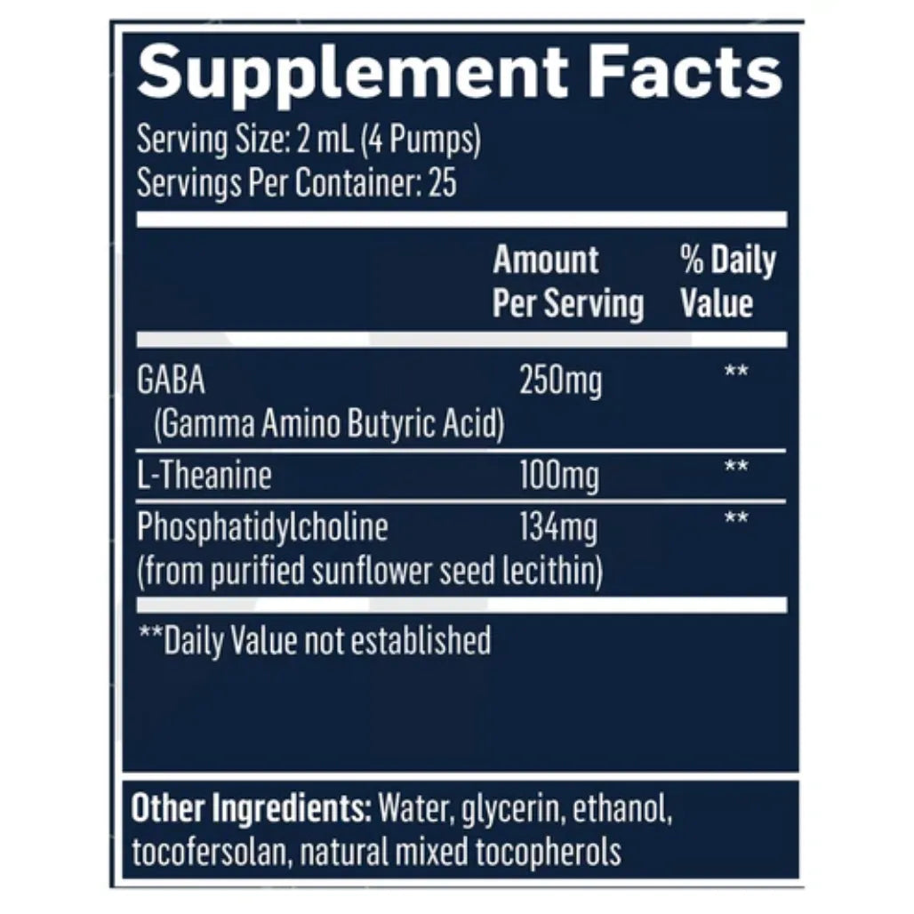 QuickSilver Scientific GABA with L-Theanine 1.7 oz supplement facts