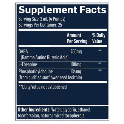 QuickSilver Scientific GABA with L-Theanine 1.7 oz supplement facts