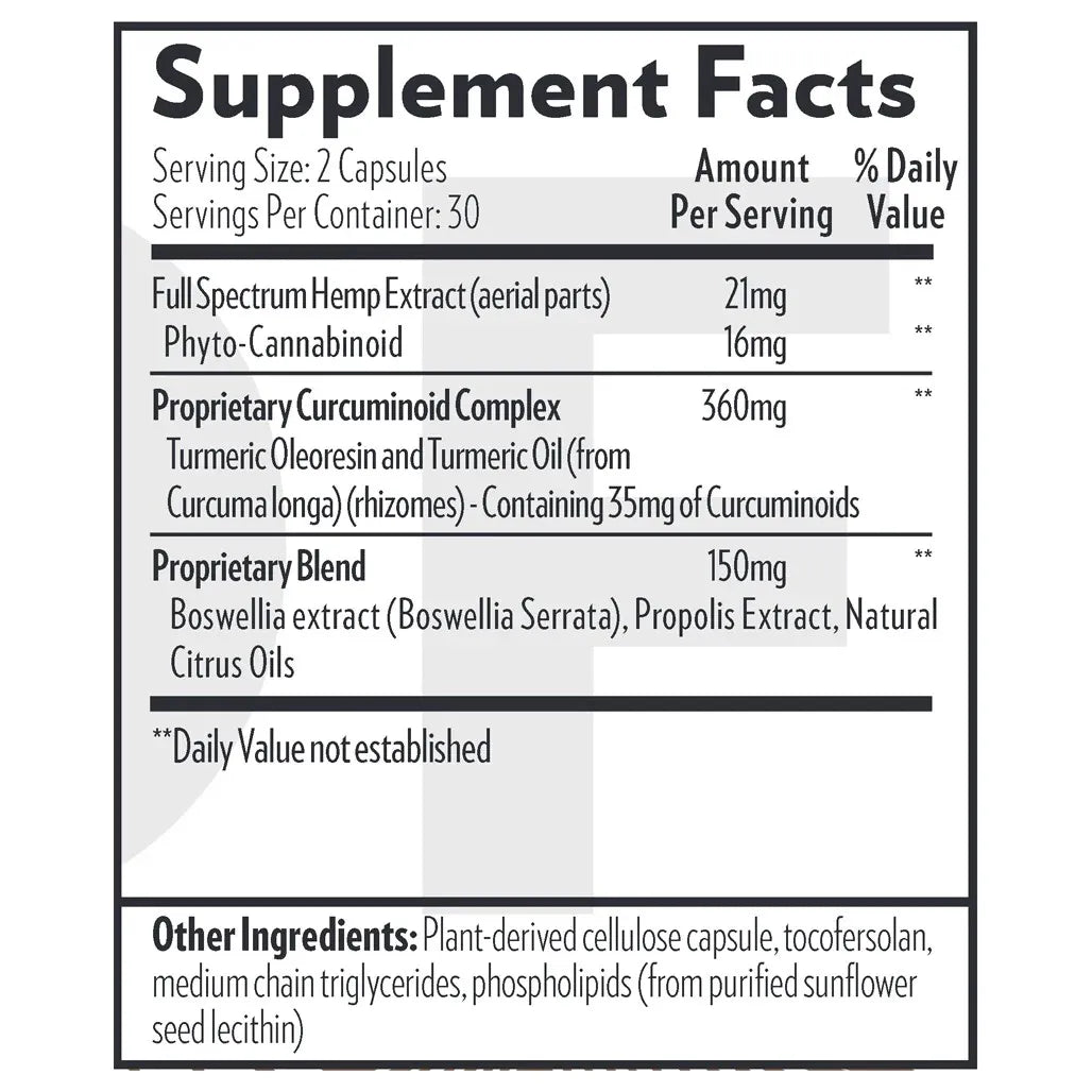 Ingredients of QuickSilver Scientific Hemp - PN Supplement 