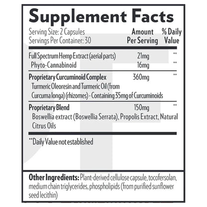 Ingredients of QuickSilver Scientific Hemp - PN Supplement 