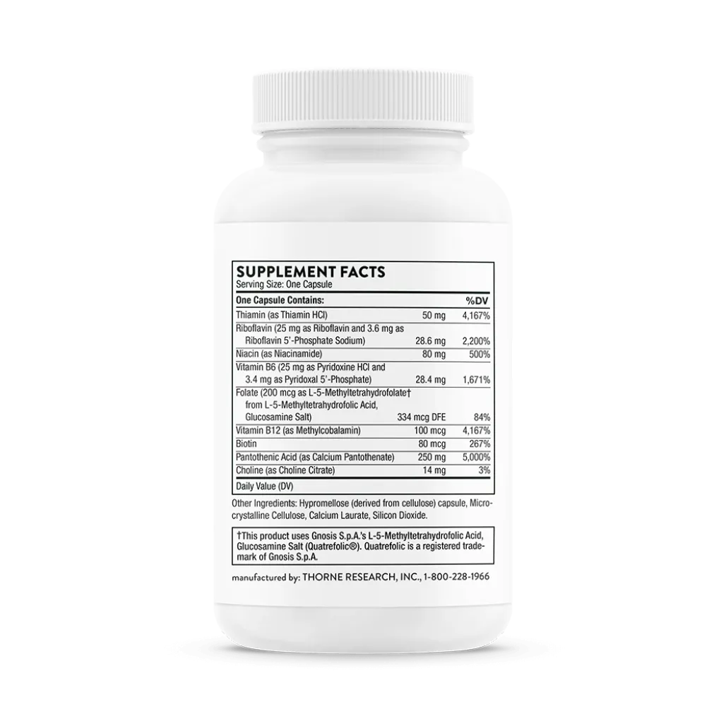 Thorne Stress B-Complex 60 caps supplement facts