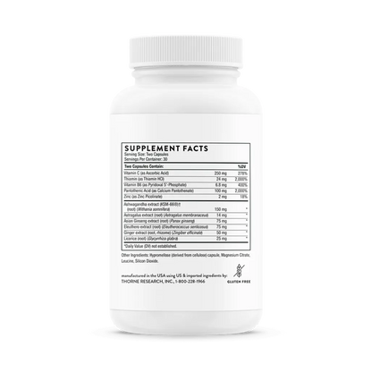 Thorne Stress Balance 60 vegcaps supplement facts