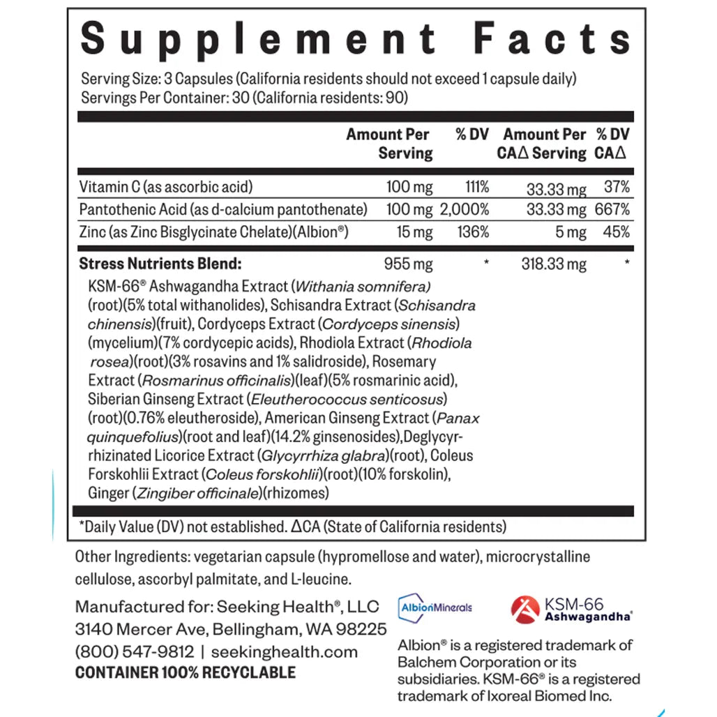 Adrenal Nutrients Seeking Health