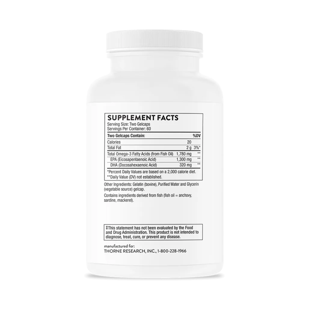 Thorne Super EPA Pro 120 softgels supplement facts