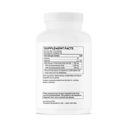 Thorne Super EPA Pro 120 softgels supplement facts