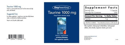 Buy Allergy Research Group Taurine 1000 mg - 250 vegcaps