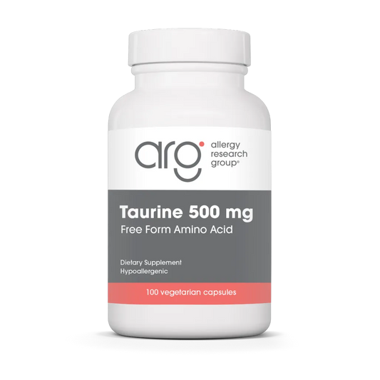Allergy Research Group Taurine 500 mg vegcaps label