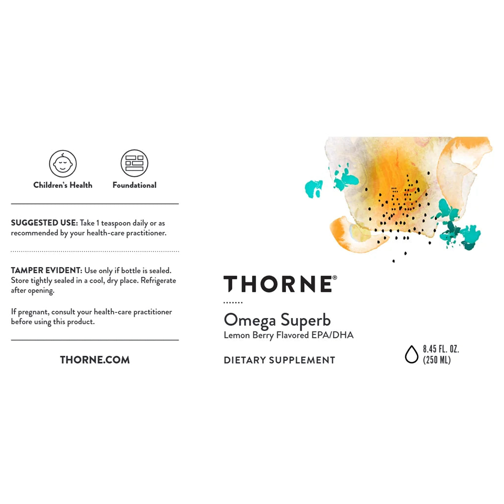 Buy Thorne Omega Superb Lemon Berry Flavored EPA/DHA 8.45 oz