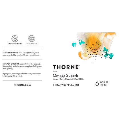 Buy Thorne Omega Superb Lemon Berry Flavored EPA/DHA 8.45 oz