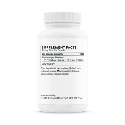 Thorne Riboflavin 5'-Phosphate 60 vegcaps supplement facts