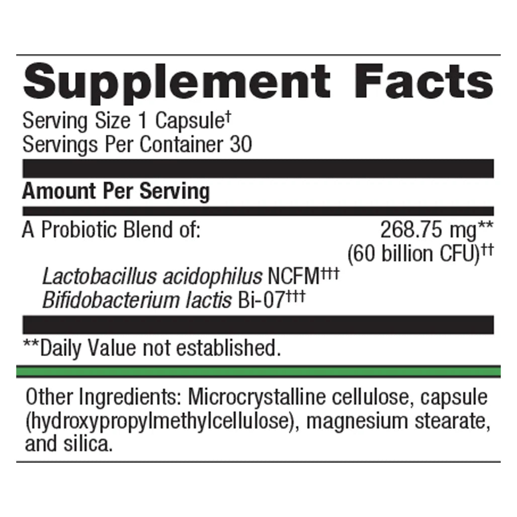 Metagenics UltraFlora IB supplement facts
