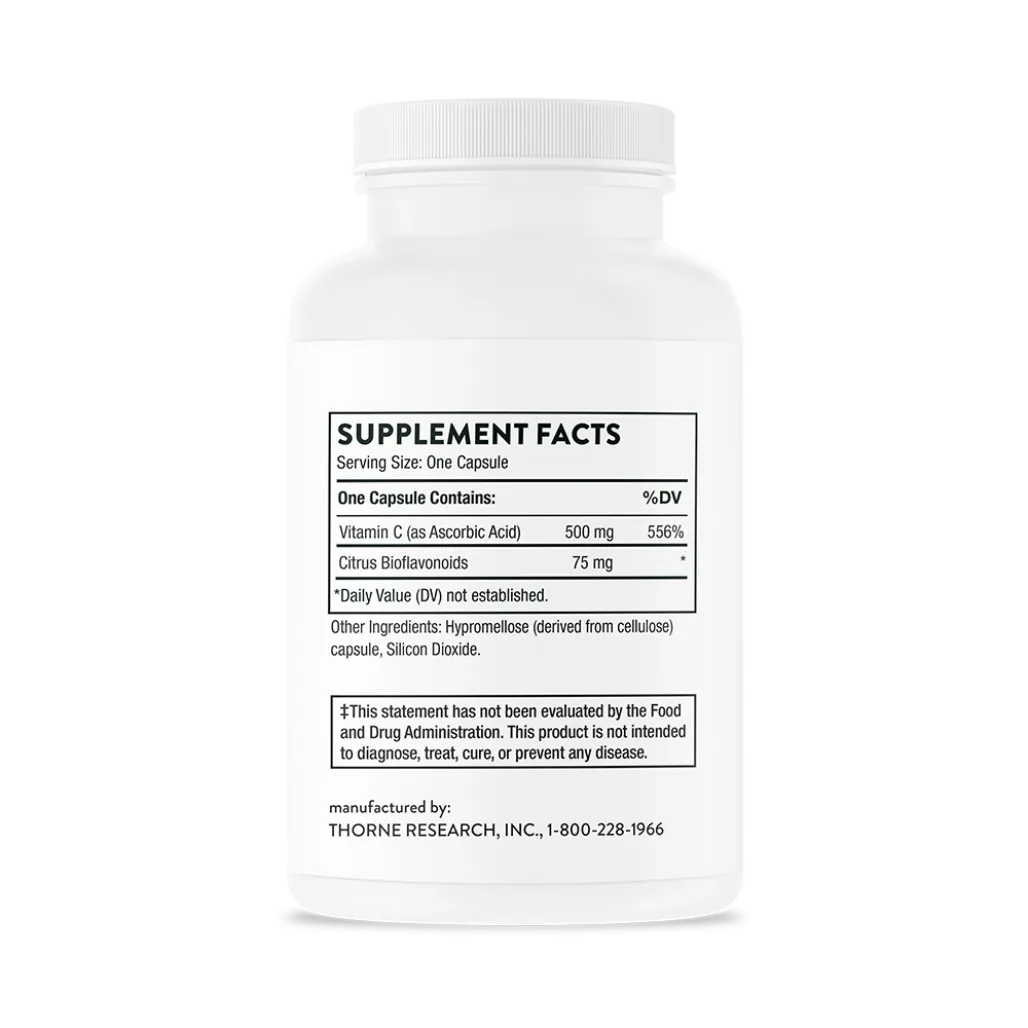 Thorne Vitamin C with Flavonoids 90 caps supplement facts