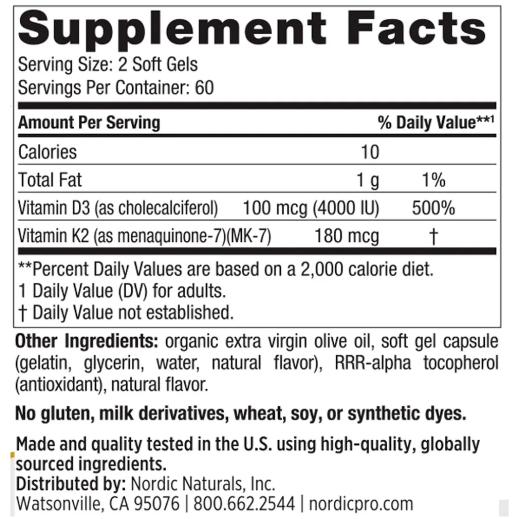 Vitamin D3+K2, Orange by Nordic Naturals