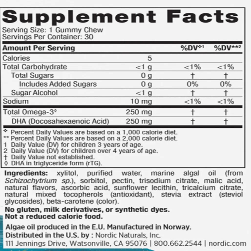 Zero Sugar Children's DHA Veg Nordic Naturals
