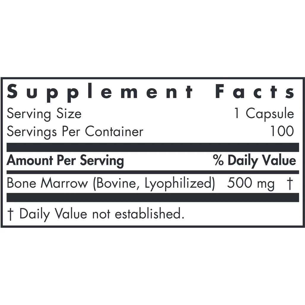 Allergy Research Group Bone Marrow Beef vegcaps label