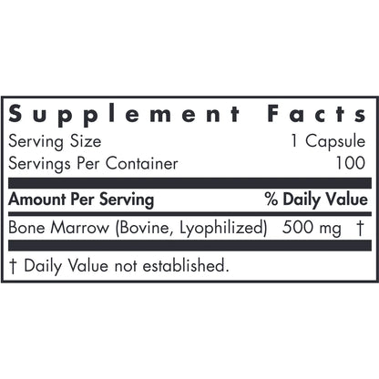 Allergy Research Group Bone Marrow Beef vegcaps label