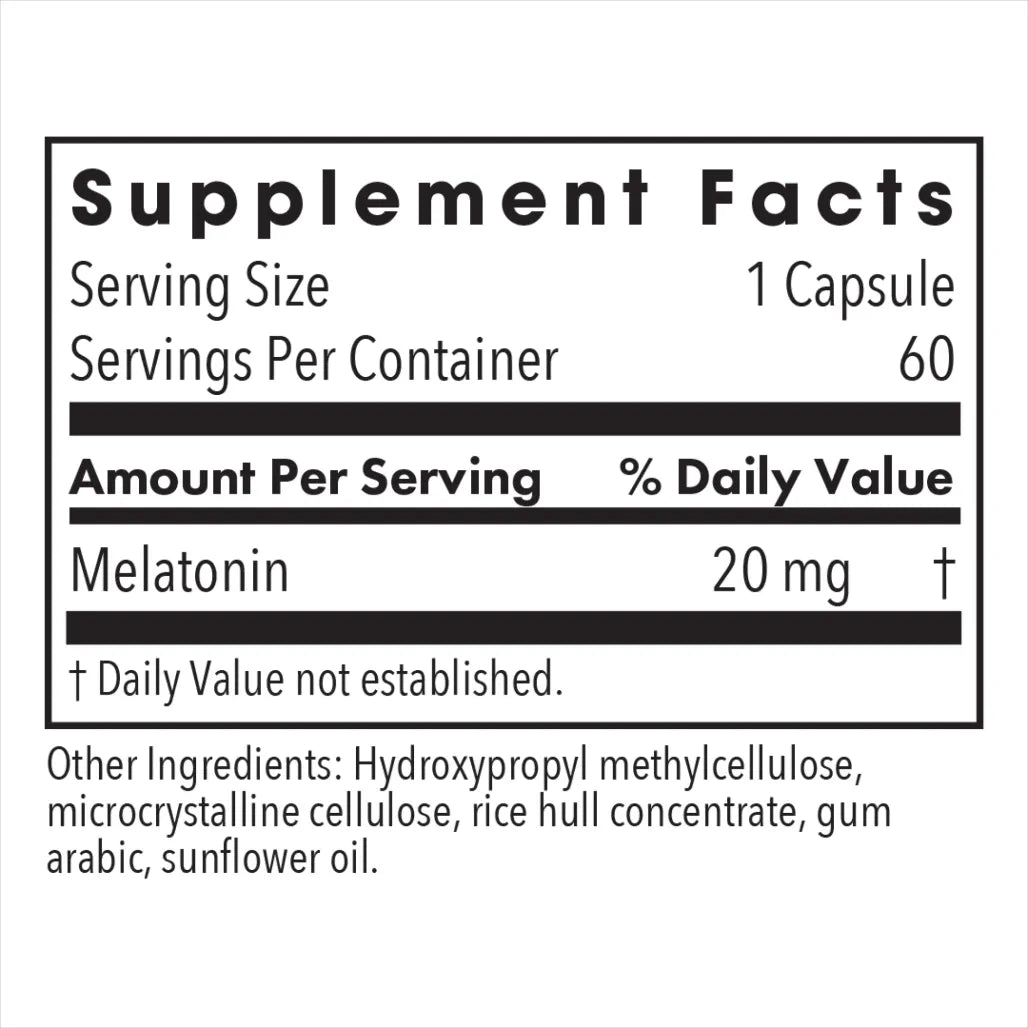 Allergy Research Group Melatonin 20 mg - 60 Vegcaps