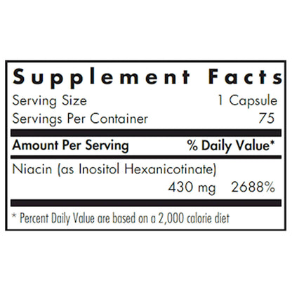 Allergy Research Group No-Flush Niacin 430 mg vegcaps label