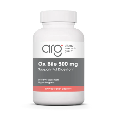 allergy research group ox bile 500 mg bottle