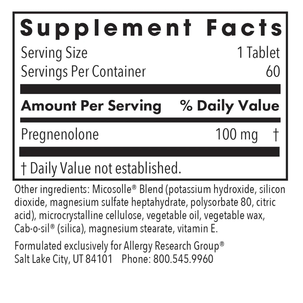 Allergy Research Group Pregnenolone 100 mg - 60 tabs